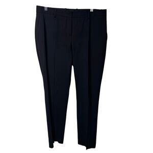 Theory Women’s Pants 12 Black Slim Leg Trousers Virgin Wool Blend Career Office